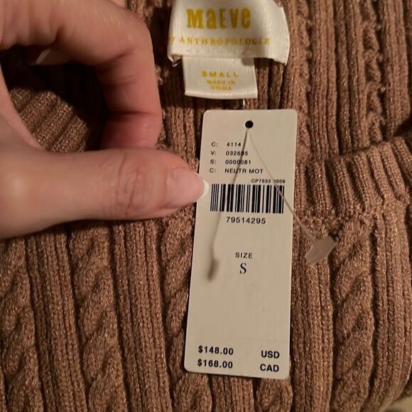 NWT Anthropologie Maeve Contrast-Sleeve Sweater - Picture 6 of 9